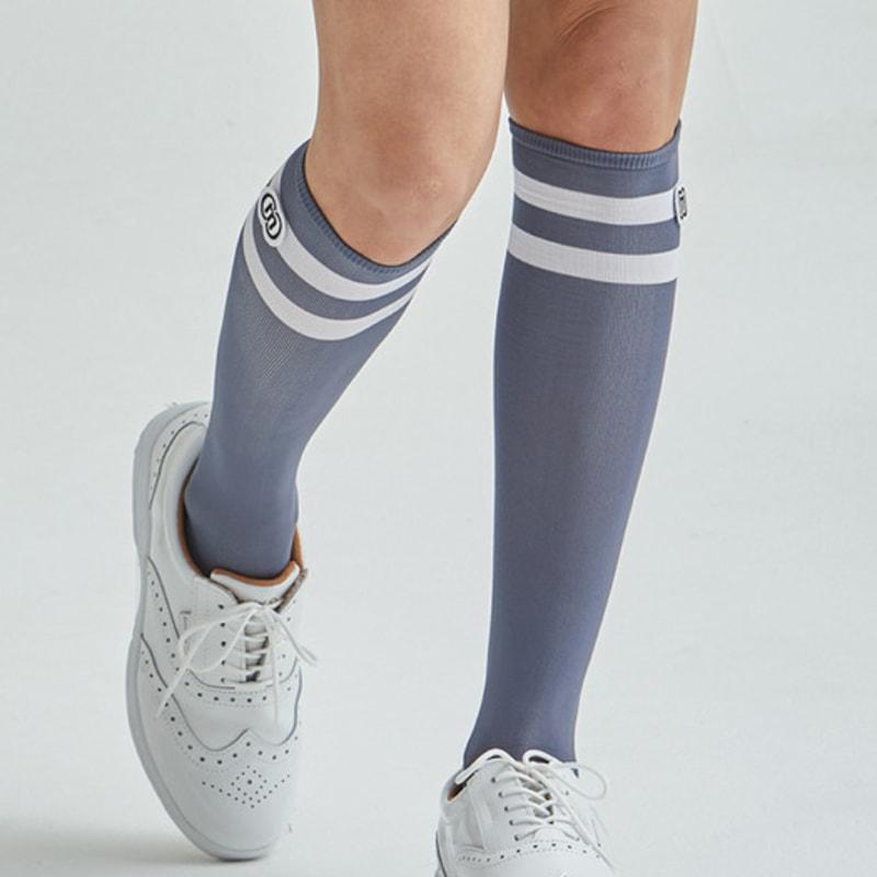 DOYOUKNOWMC 25SS Golf Stripe UV Protection Functional Gray Knee Socks