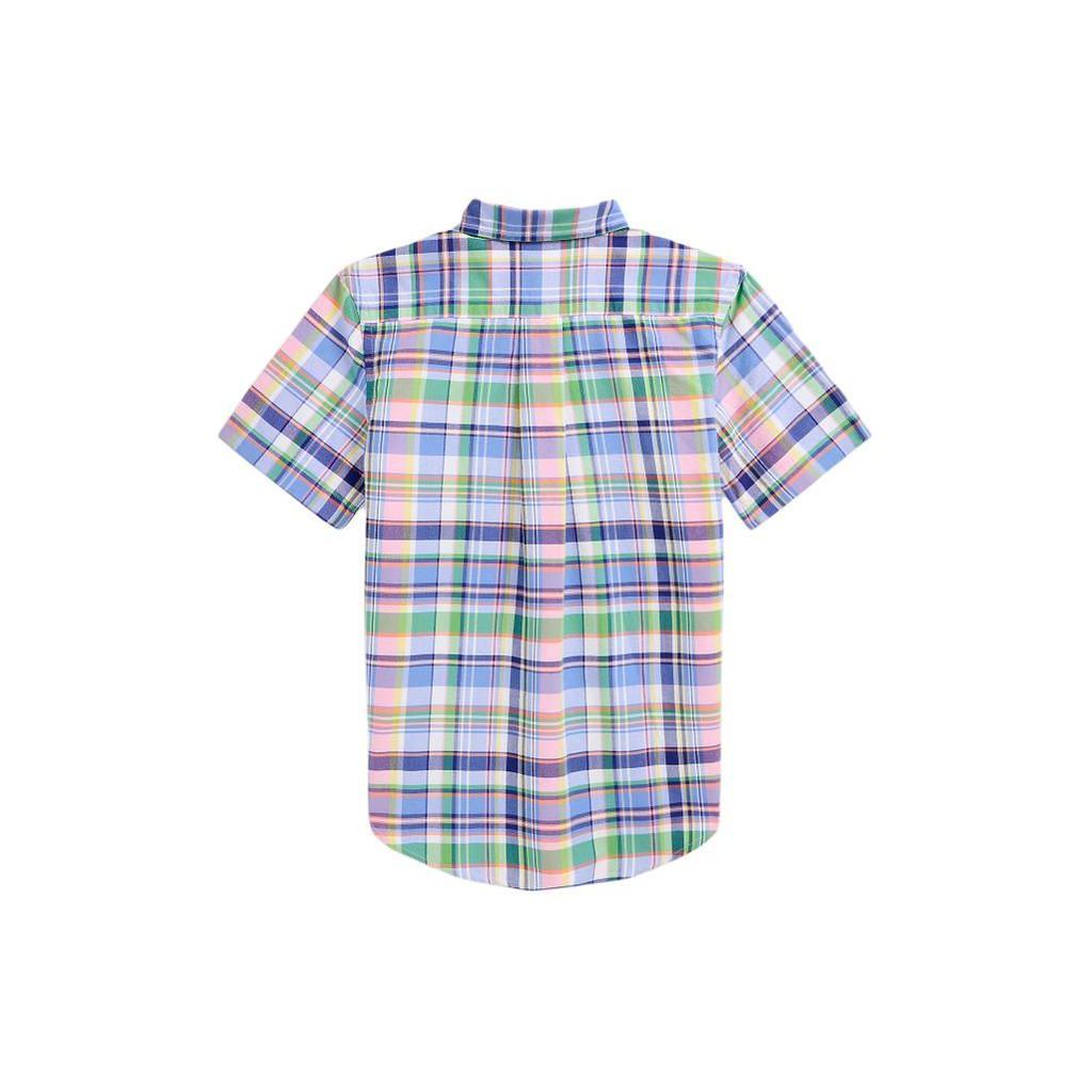 Polo Ralph Lauren Color Block Plaid Logo Embroidered Button-Down Short Sleeve Shirt Kids shirts Multicolor CWPOWOVY6820481-999