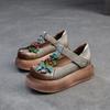 Fashion GKTINOO Retro Round Toe Thick Soled Shoes For Spring And Summer 2025 New Genuine Leather Flower Women's Flat Platform Shoes