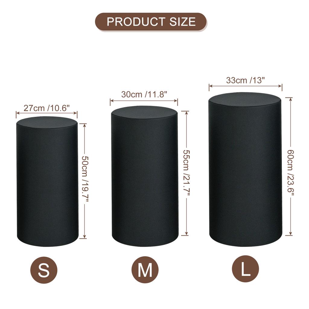 3/5pcs Plinth Stand Cover Elastic Pedestal Column Cylinder Covers Cylinder Spandex Stand Covers for Birthday Wedding Decoration