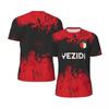 Modische Yezidi Flagge Grafik Fußball T-Shirts für Männer Trend 3D Nationales Emblem Gedruckte Sport T-Shirts Locker Atmungsaktive T-Shirts