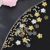 Golden/Silver Metal Cherry Blossom Flower Nail Art Decorations Mixed Rhinestones Gem Manicure Tools Accessories Diy Nails Design