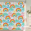Cartoon Animal Alphabet Shower Curtain Kids ABC Educational Learning Tools Baby Girls Boys Colourful Bath Curtain Bathroom Decor