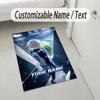 Personalized Crystal Velvet Carpet,Blue Lock Custom Printed Name, Plush Area Rug For Home Indoor Decor