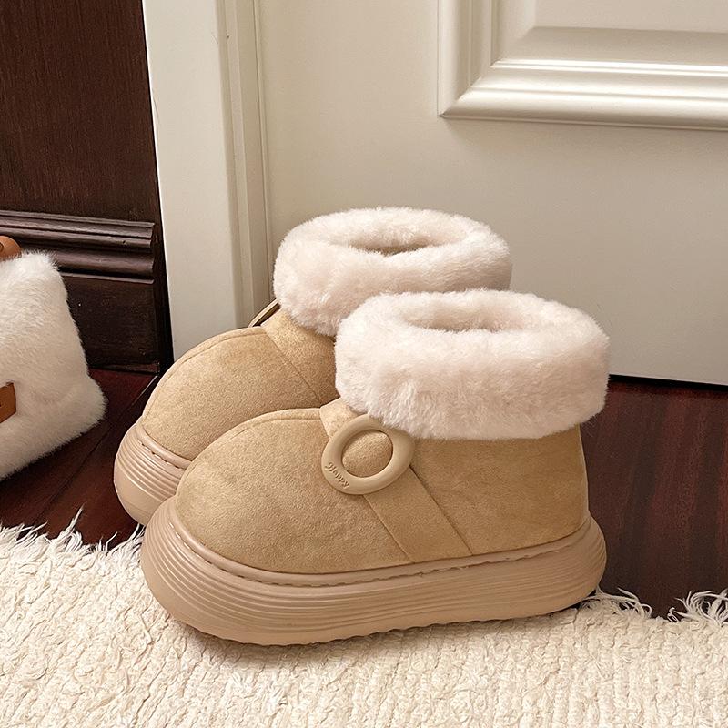 Simple Shoes, Versatile Snow Boots, New Thick-soled, Height-increasing, Fleece Cotton Shoes for Women