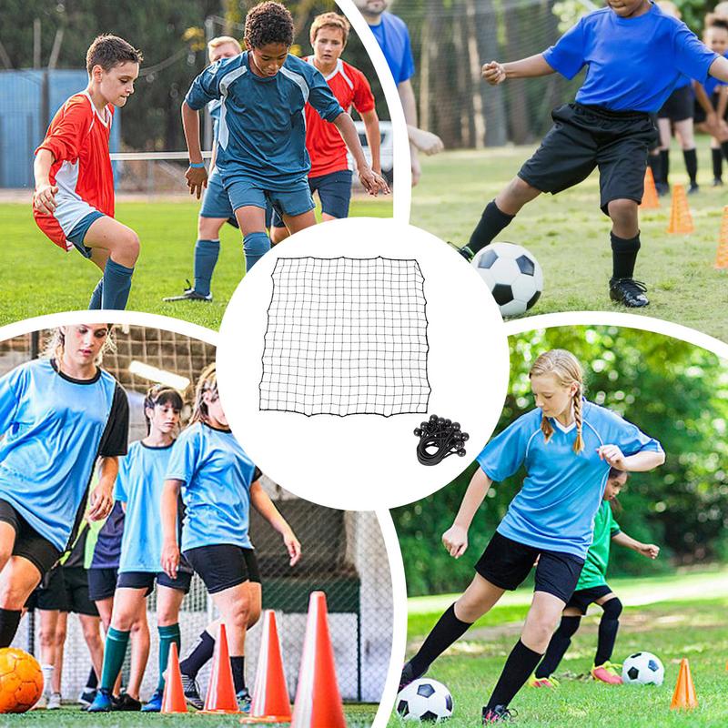 Soccer Rebounder Net With 20 Elastic Ropes Kickbacks Football Practice Net Target Goal Rebound Net Beginner Training Aid