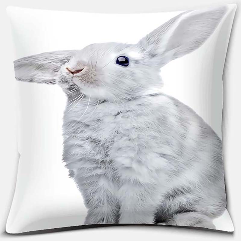 Cute Rabbit Series Pattern Pillowcase Square Pillowcase Home Office Decoration Pillowcase Living Room Bedroom Home Decoration
