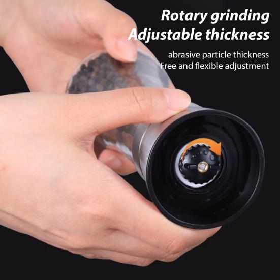 1/2Pcs Pepper Grinder Visible Transparent Glass Ceramic Core Manual Grinder Sea Salt Powder Grinder Seasoning Bottle Jar