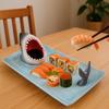 3D Shark Ceramic Plate Japanese Style Independent Sauce Area Dumpling Plate Ceramic Large Capacity Sushi Serving Plate Fries