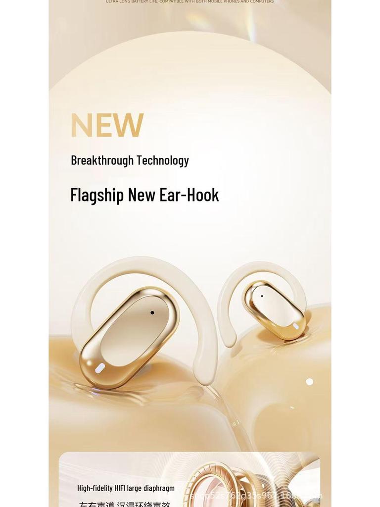 M117 In-Ear Bone Conduction Earhook Wireless Bluetooth Earphones - Long Battery Life & Noise Cancelling