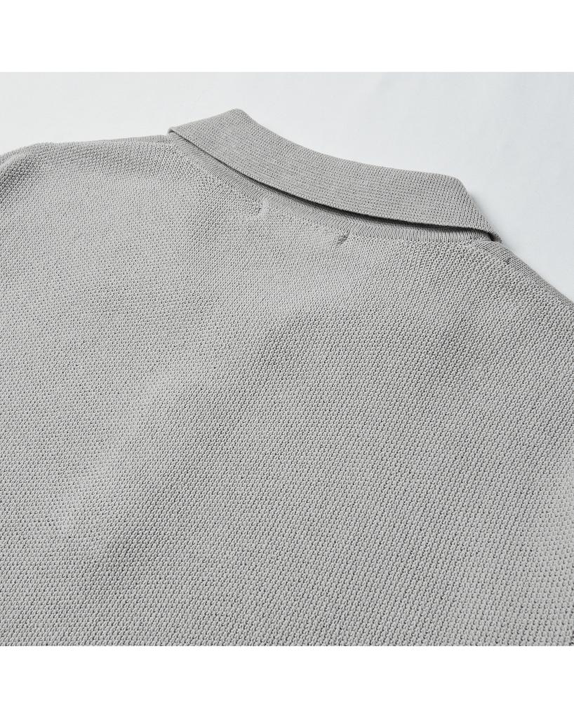 WORTHWHILE MOVEMENT Two-Sided Knit Polo Shirt (Light Gray)