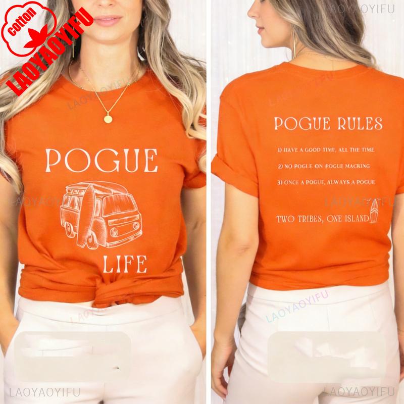 Pogue Fan Life Shirt Outer Banks Gift for Fans Rules Unisex Tee Commuter Allmatch Printed Tshirt Tops Casual Shortsleev