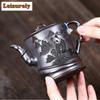 260ml Yixing Purple Clay Teapots Handmade Panda Pot Raw Ore Antique Black Mud Tea Making Kettle with Strainer Zisha Tea Set Cha