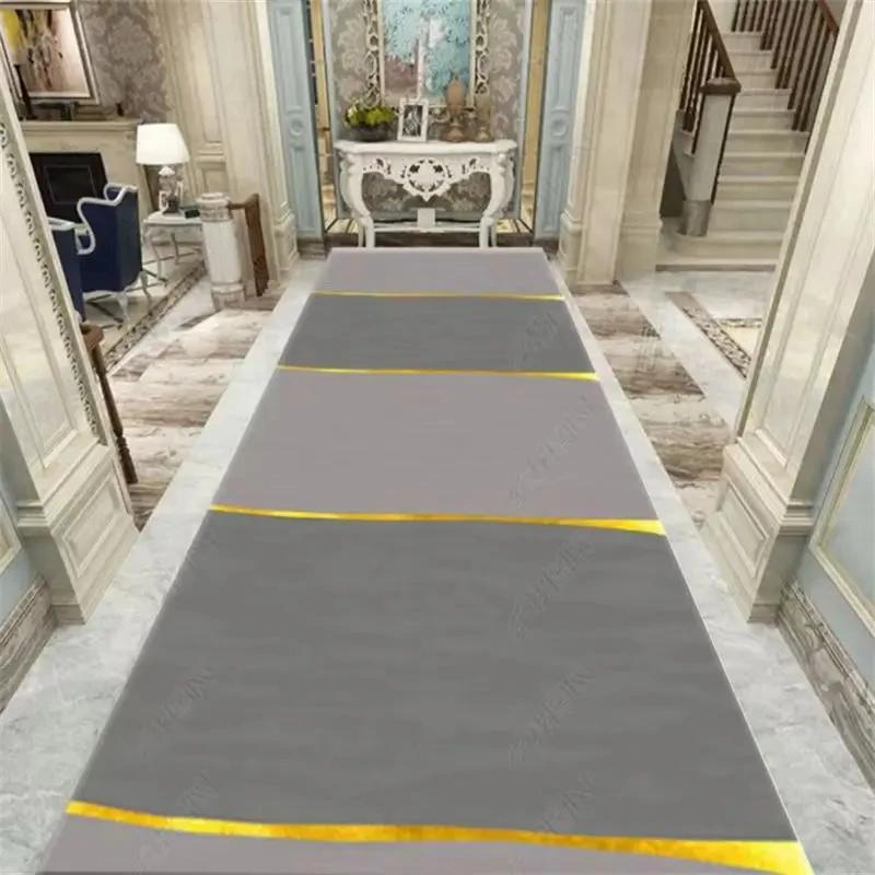 European Style Customizable Corridor Carpet Porch Stairway Aisle Long Runner Rug Room Balcony Large Area Passageway Non-slip Mat