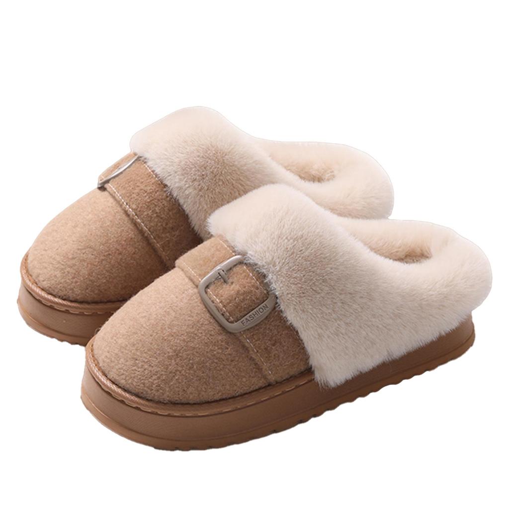 Source Cotton Slippers, Simple Home In Autumn and Winter, Indoor Thick Bottom Warm and Non-slip, External Wear Fluffy Slippers