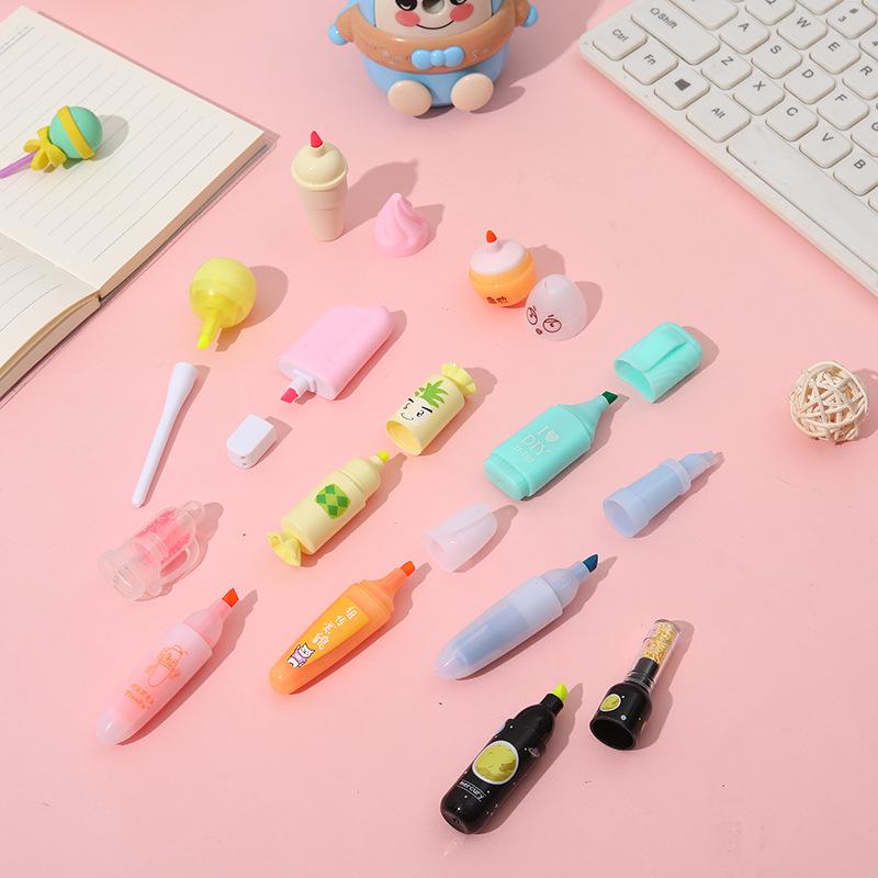 6-Color Mini Pill Highlighter & Marker Set