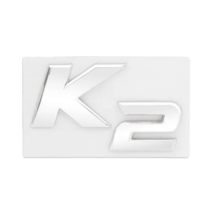 HRHT5 3D Metal Chrome Black K2 K3 K4 K5 KX7 Letters Logo Rear Boot Trunk Emblem Badge Sticker For Kia Car Styling Accessories