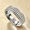 Three-row Diamond Curved Metal Ring, European and American Fashion Versatile Couple Ring, Niche Diamond Ring