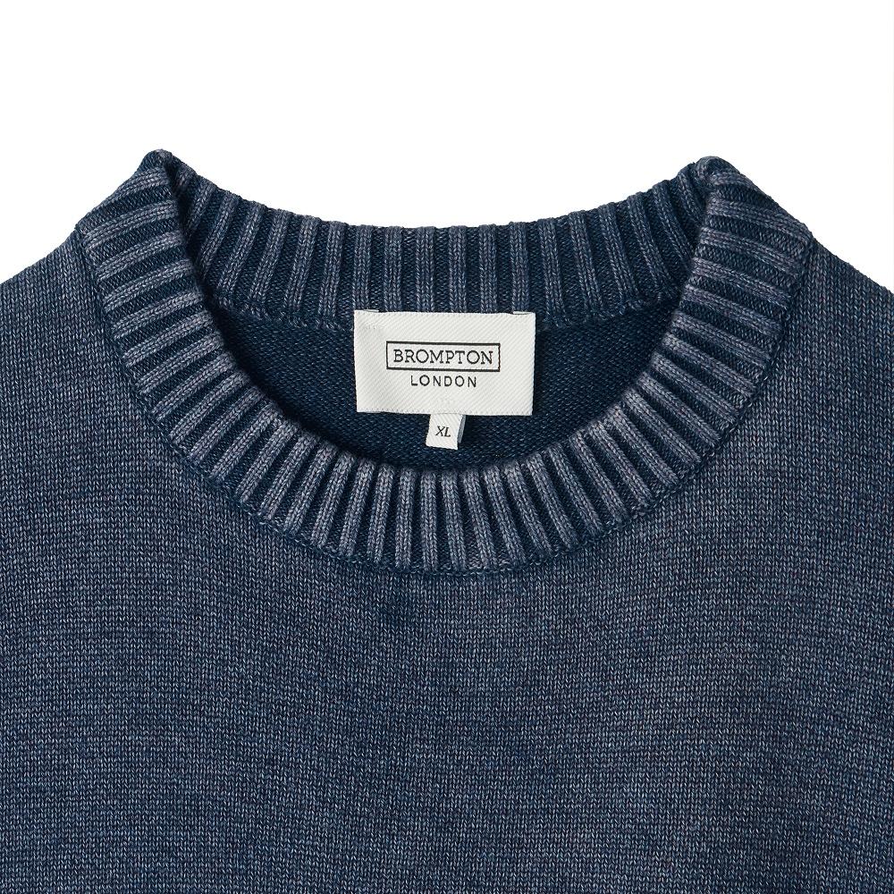 BROMPTON LONDON Bio-Washing Cotton Sweater - D/Blue (P253Mkt410)