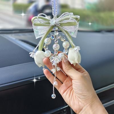 New Car Pendant Creative Tulip Car Rearview Mirror Decoration Supplies High-end Handmade Car Pendant