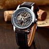 Berühmte Marke Shenhua Uhr Herren Vintage Automatisch Mechanisch Skelett Uhren Für Herren Leder Herrenuhr Relogio Masculino