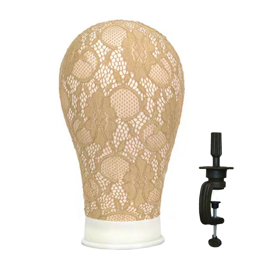 22 Inch Mannequin Head With Stand Canvas Head Wig Model With Mount Hole For DIY Wig Making