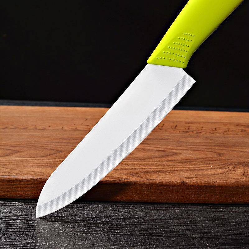 Multi-color Ceramic Fruit Knife for Kitchen 6 Inch Chef Knife with Sheath Utility Slicing Cooking Tool for Vegetable Rustproof Zircon