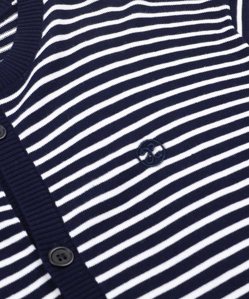 XTONZ Xtk182 Round Stripe Crop Cardigan (Navy)