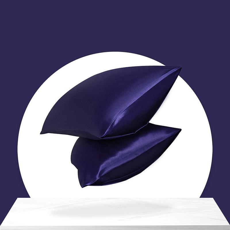 Zeby Luxury Silky Pillowcase Soft Comfortable Smooth Satin Pillow Cases High End Solid King Pillow Cover Home Queen Pillowcases