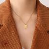 Fashion Commuting Versatile Trendy Oval Brand Square Brand Pendant Necklace Niche Design