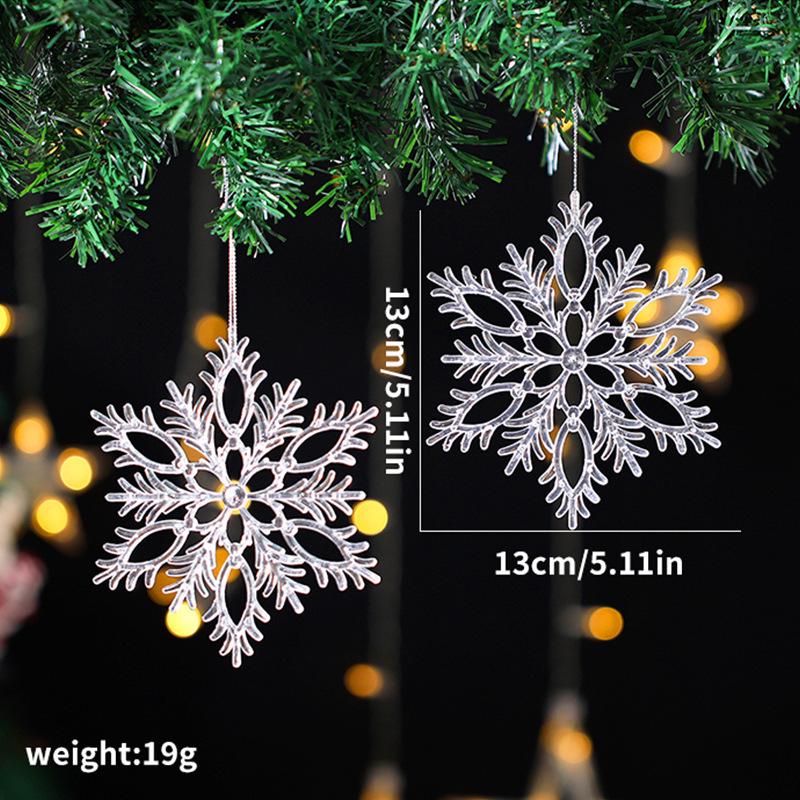 Transparent Acrylic Snowflake and Elk Christmas Tree Decorations
