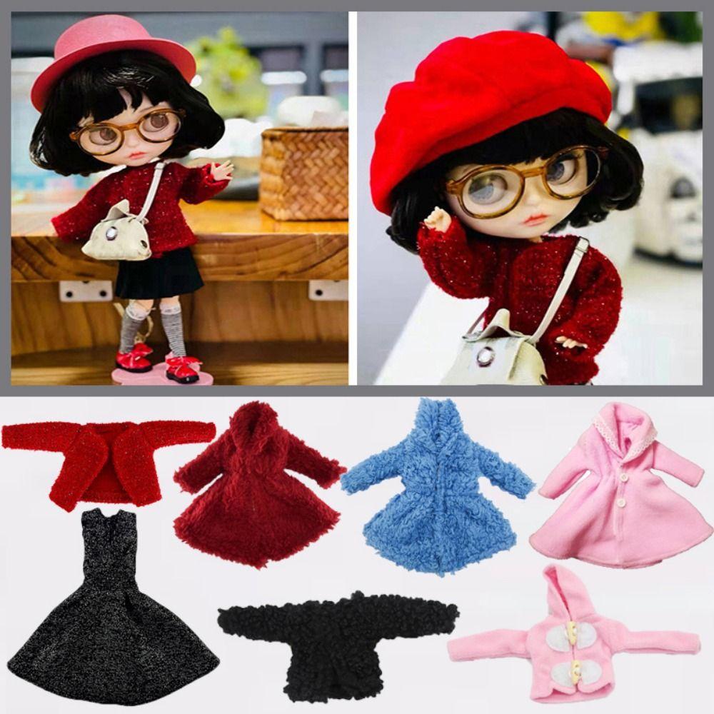 Casual Plush Coat Handmade Tops Dresses Set for 1/6 Doll/29~32cm Doll Clothes Accessories