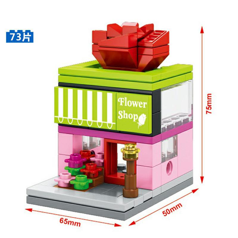 Building Blocks Mini Street View Building Blocks Compatible Building Blocks Children's Educational Assembling Building Blocks