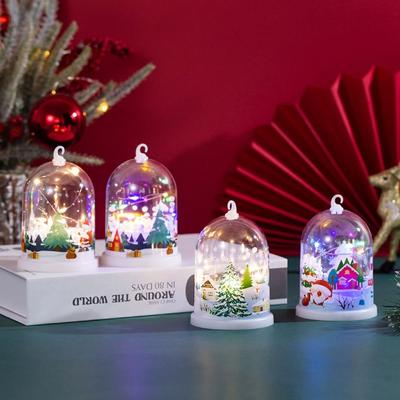 Luminous Christmas Snow Globes Lamp Glowing Santa Claus Xmas Decoration Night Light Battery Operated Snowman