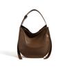 Sac cabas en cuir simple et à la mode Cuir de vachette souple Grande capacité Commuting Polyvalent Simple épaule Bandoulière Sac seau Femmes