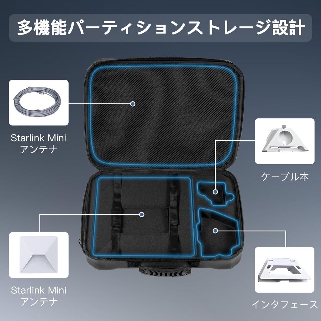 Firrazle Starlink Mini Case, EVA Lightweight, Waterproof, Shockproof Hard Shell Storage Case for Starlink Accessories, Double Zipper, Shoulder Strap