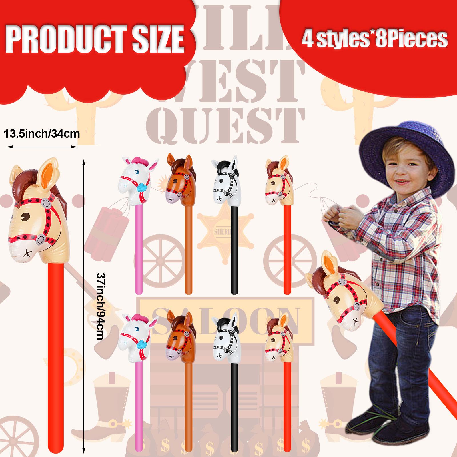 

8 шт. Надувна палиця-кінь Мила палиця з головою коня Іграшка Палиця-поні Надувні кульки-коні Палиця-хобі-кінь Для ковбоя Ковбойки рожевий