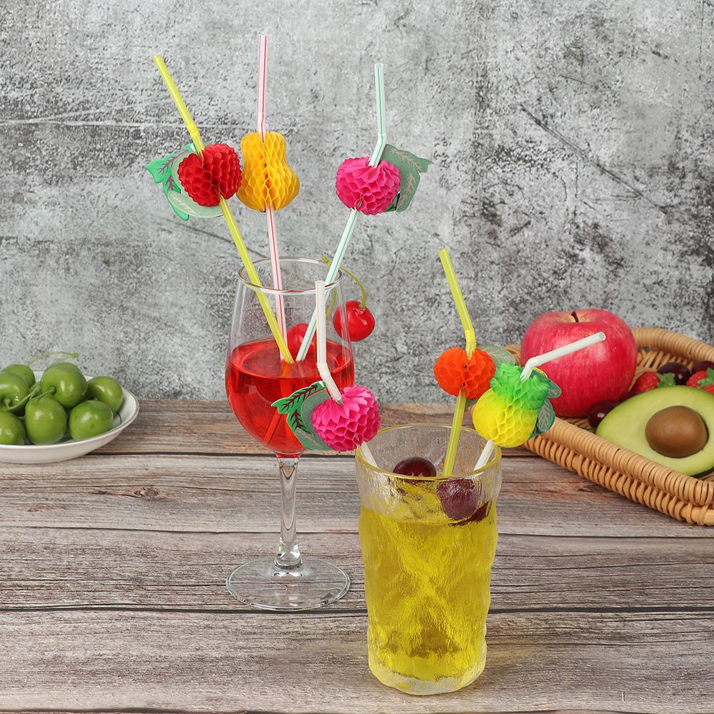 50pcs Colorful Juice Mix Color Plastic Straws Party Tableware Umbrella Drinking Straw Bar Supplies