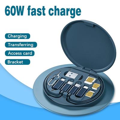 Mini Data Cable Set Storage Box 60w Quick Charge Multi Function Data Cable Mobile Phone Holder Storage