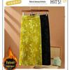 Chinese Frog Button Gold Velvet Jacquard Skirt: Mid-Length Slit Hip-Hugging Style for Spring and Autumn