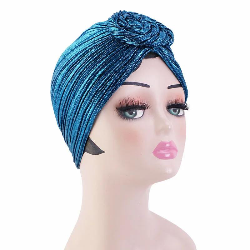 Bowknot Turban Indian Women Muslim Hijab Stretch Chemo Cap Cancer Hat Hair Loss Cover Head Scarf Wrap Beanies Bonnet Headwear