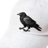Gothic Baseball Cap Embroidered Crow Design Adjustable Strap Soft Wash Cotton Hat for Men and Women Unsiex Headwear