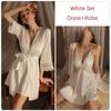 Women's Pajama Robe Set Women's Spaghetti Strap Dress with Bra Cup Women's Pajamas Romantic