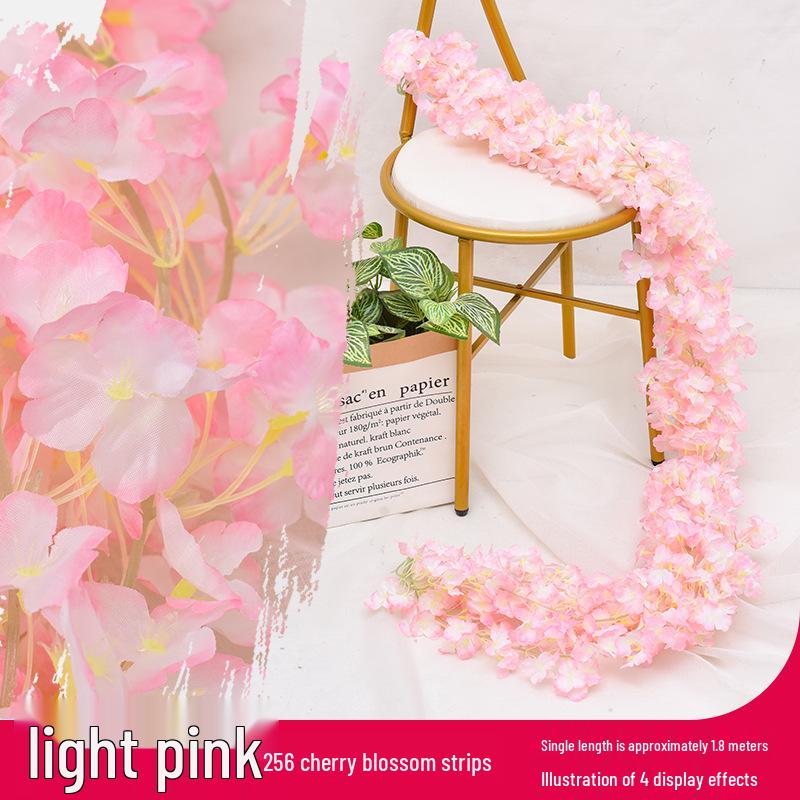 Artificial Rose Vine Ceiling Decor with Rattan for Living Room and AC Pipe Cover
