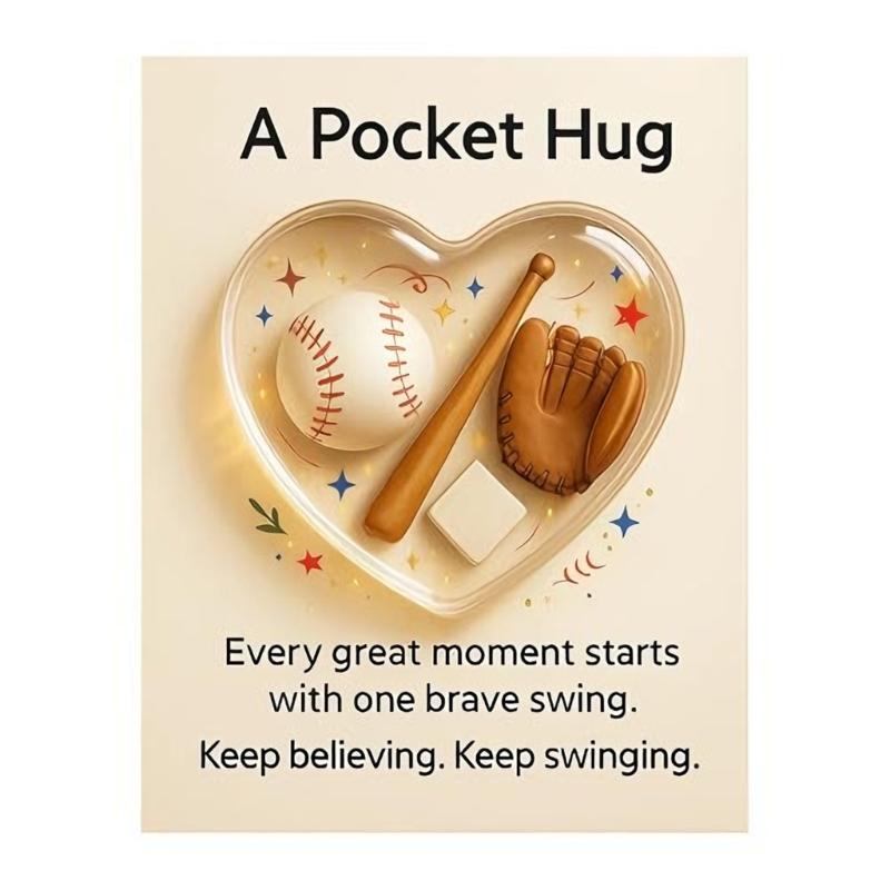 Portable Sports Theme Acrylic Pocket Hug Card Handmade Gift Perfect for Parties and Daily Surprises