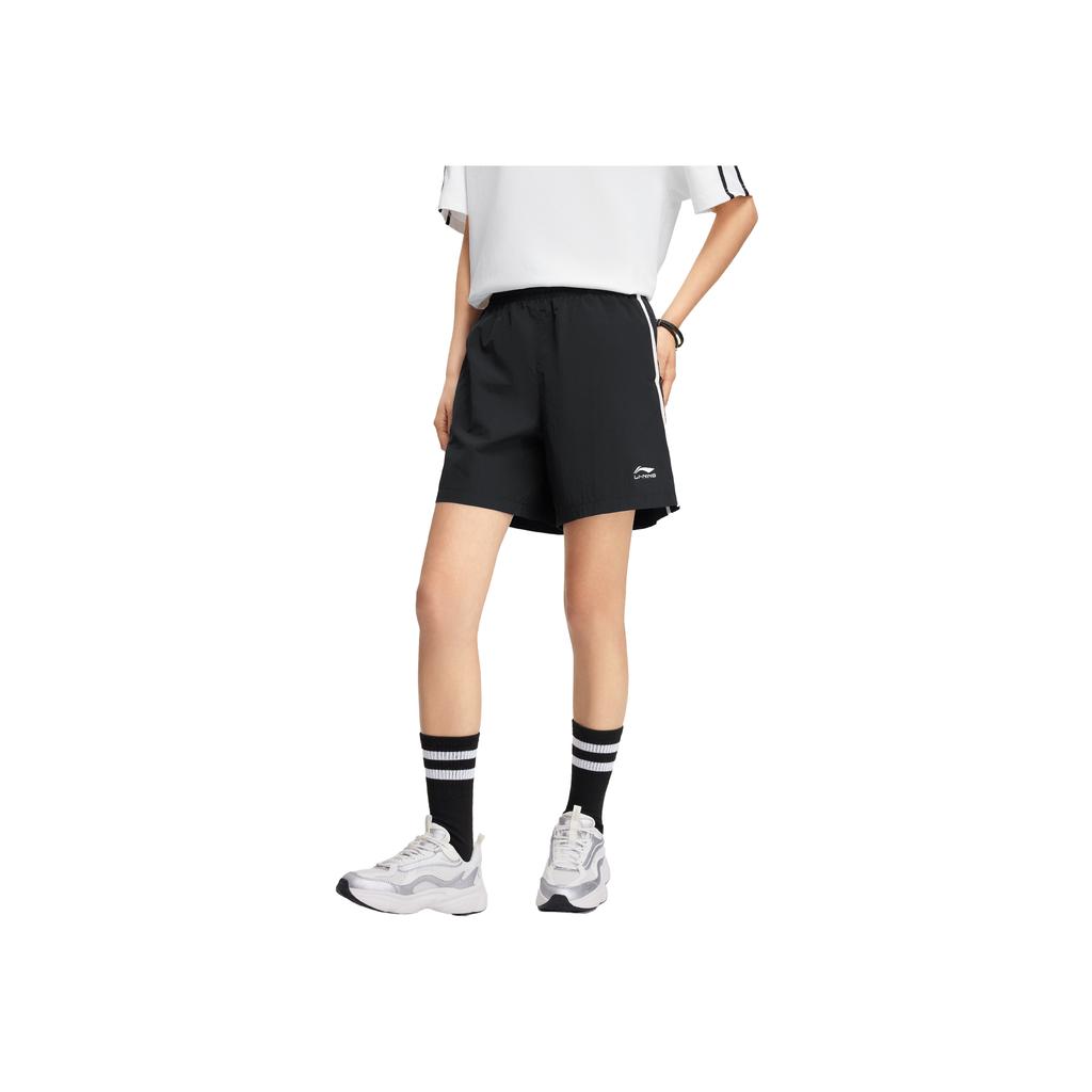Li Ning Sports Lifestyle Series Casual Comfortable Versatile Sports Shorts Women shorts Black AKSV600-1