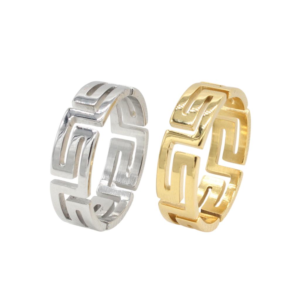 2026 Jewelry, European and American Personalized Fashion Glossy Great Wall Pattern Men's Jewelry Accessories Ring