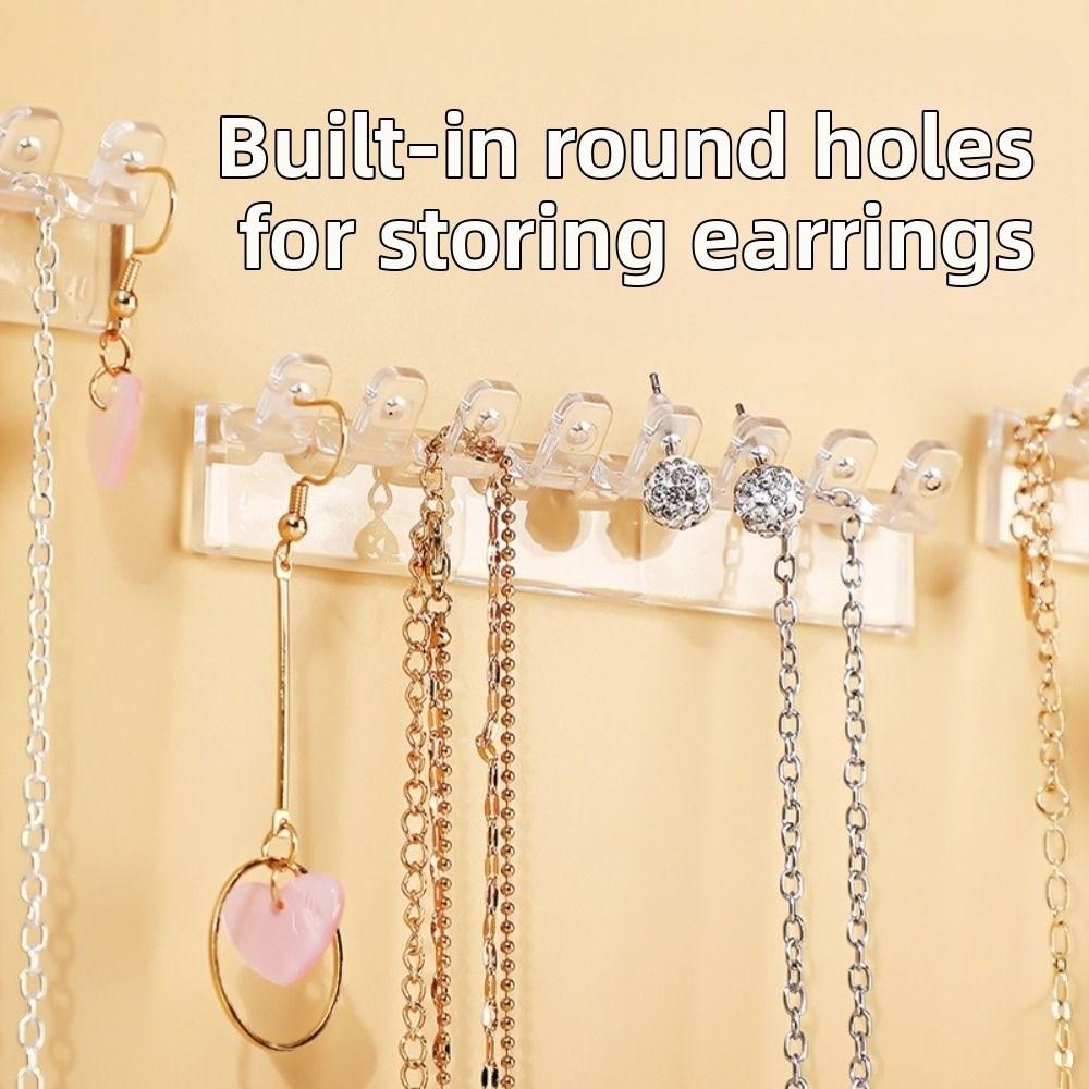 9Pcs 8 Hooks Necklace Holder Transparent Jewelry Display Stand for Bangles, Bracelets and Rings