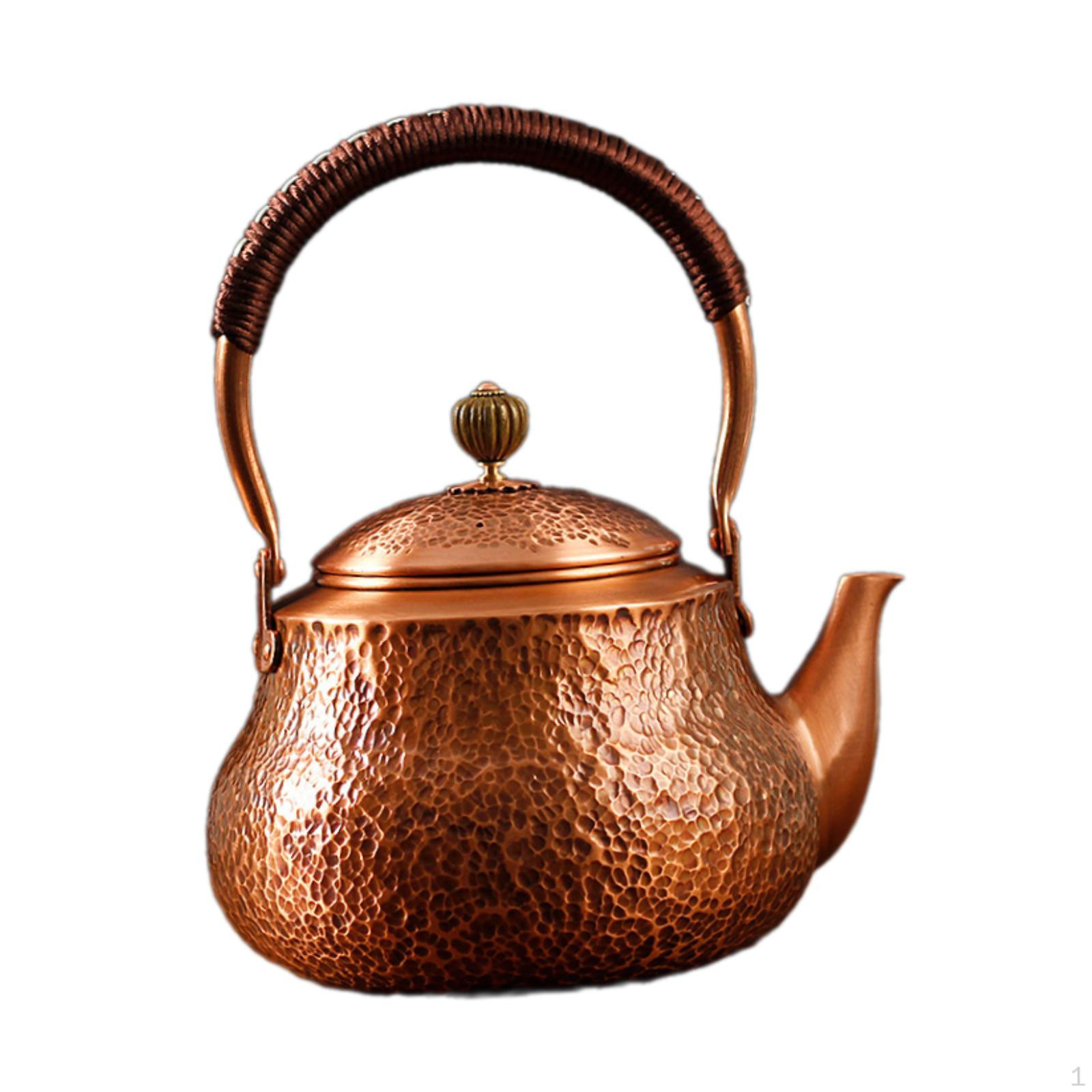 

Латунный чайник, кофейник 1,2 л, ручная работа, антиожоговая ручка, чайная одежда для кунг-фу для дома, отеля pear shaped