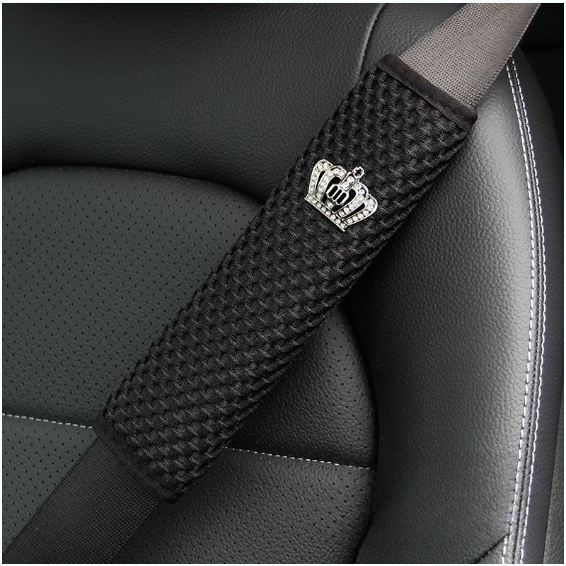 1PCS A Linen Embroidered Breathable Fabric Car Seat Belt Shoulder Strap Cover Insurance Strap Cover Comfort Car Accessories